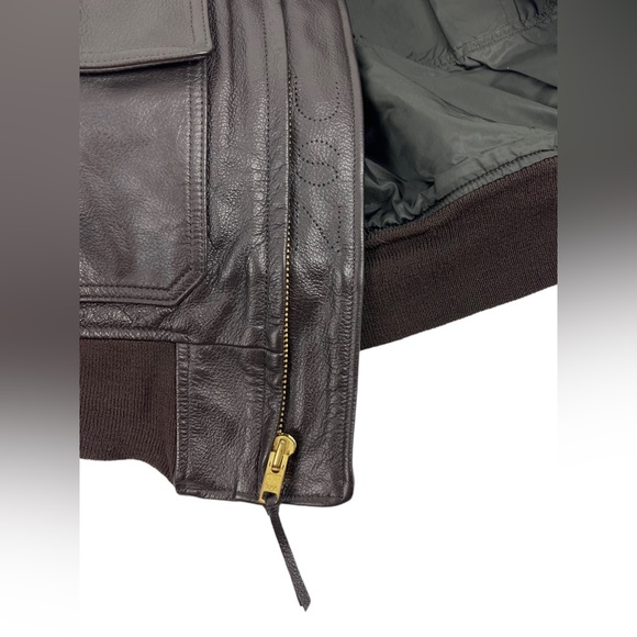 Type G-1 Flyers Jacket Mens Size 36 Excelled Sheepskin Leather Coat Brown DSCP - Picture 10 of 16